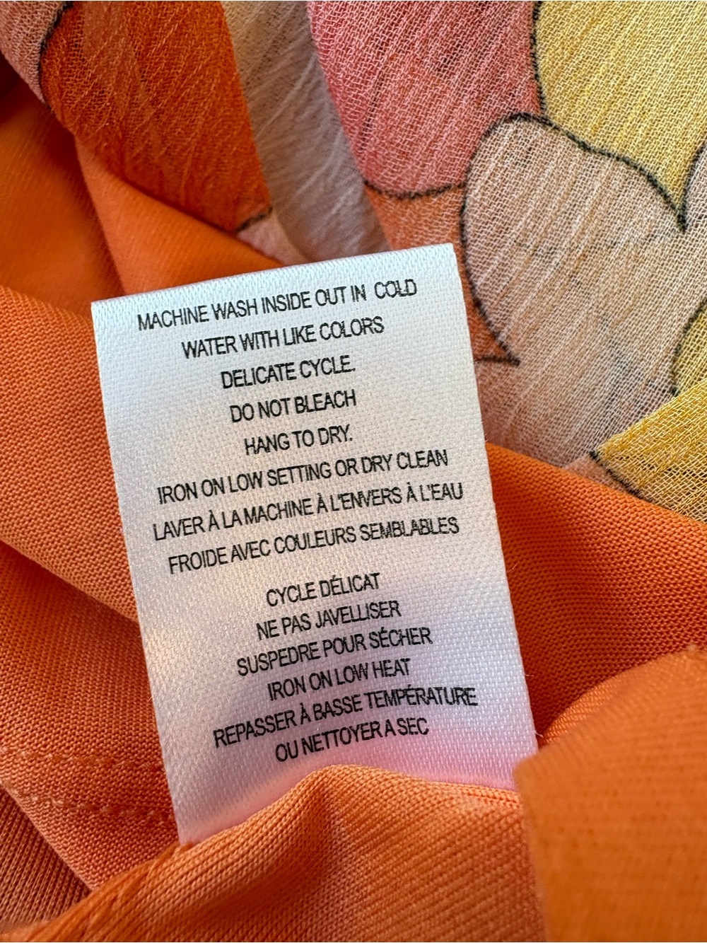 Autres Filles Floral Ruffle Tiered Mini Pull on Skirt - Orange Pink Yellow Sz S - Picture 4 of 8